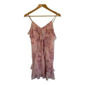 Altar'd State Blush Floral Ruffle Mini Dress